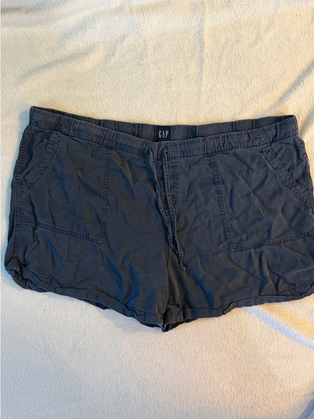 GAP Women's Navy Drawstring Casual Athletic Shorts - Picture 2 of 5